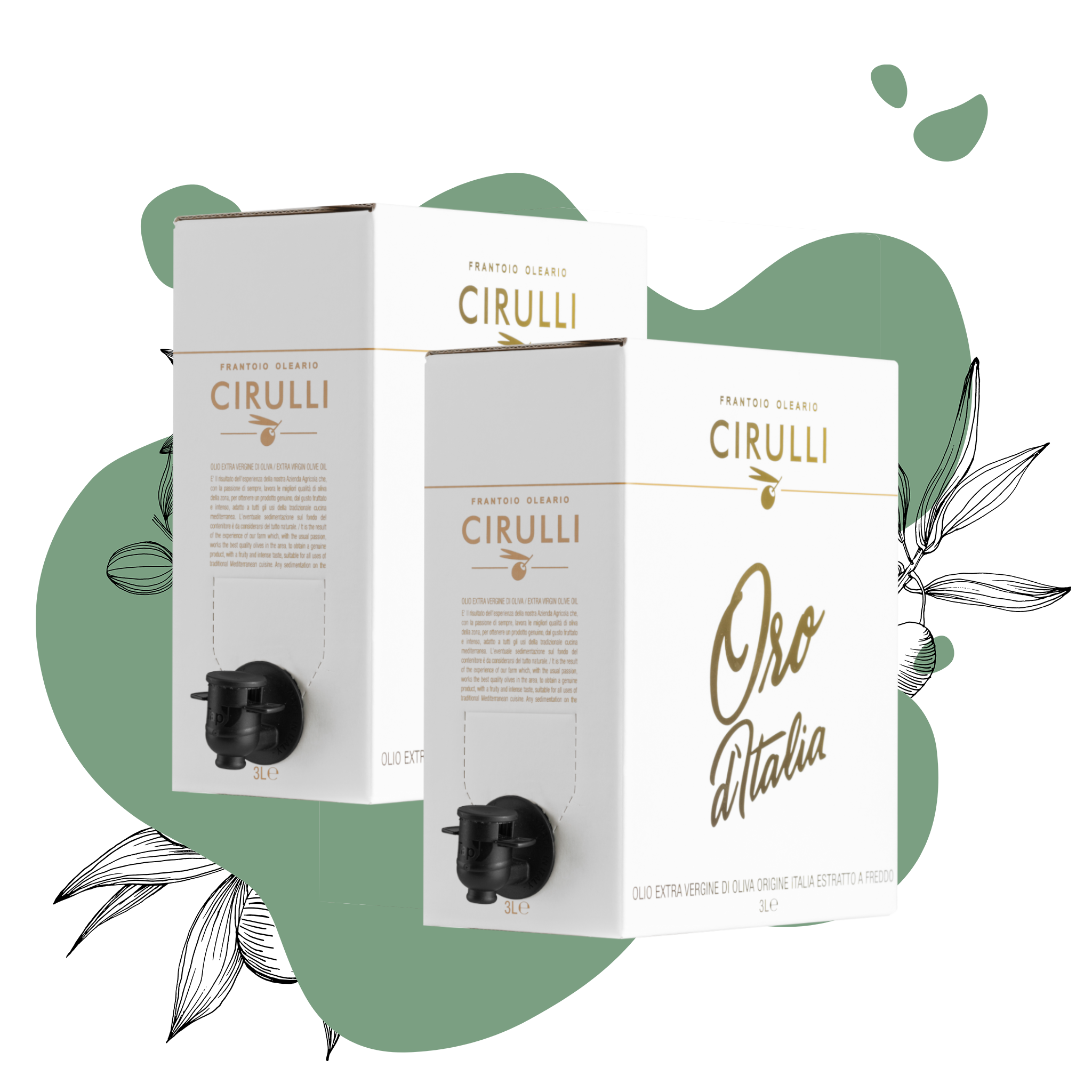 2 Bag-in-Box mit nativem Olivenöl extra • 2 x 3 Liter