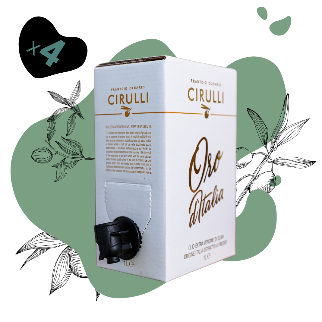 4 Bag-in-Box mit nativem Olivenöl extra • 4 x 1 Liter