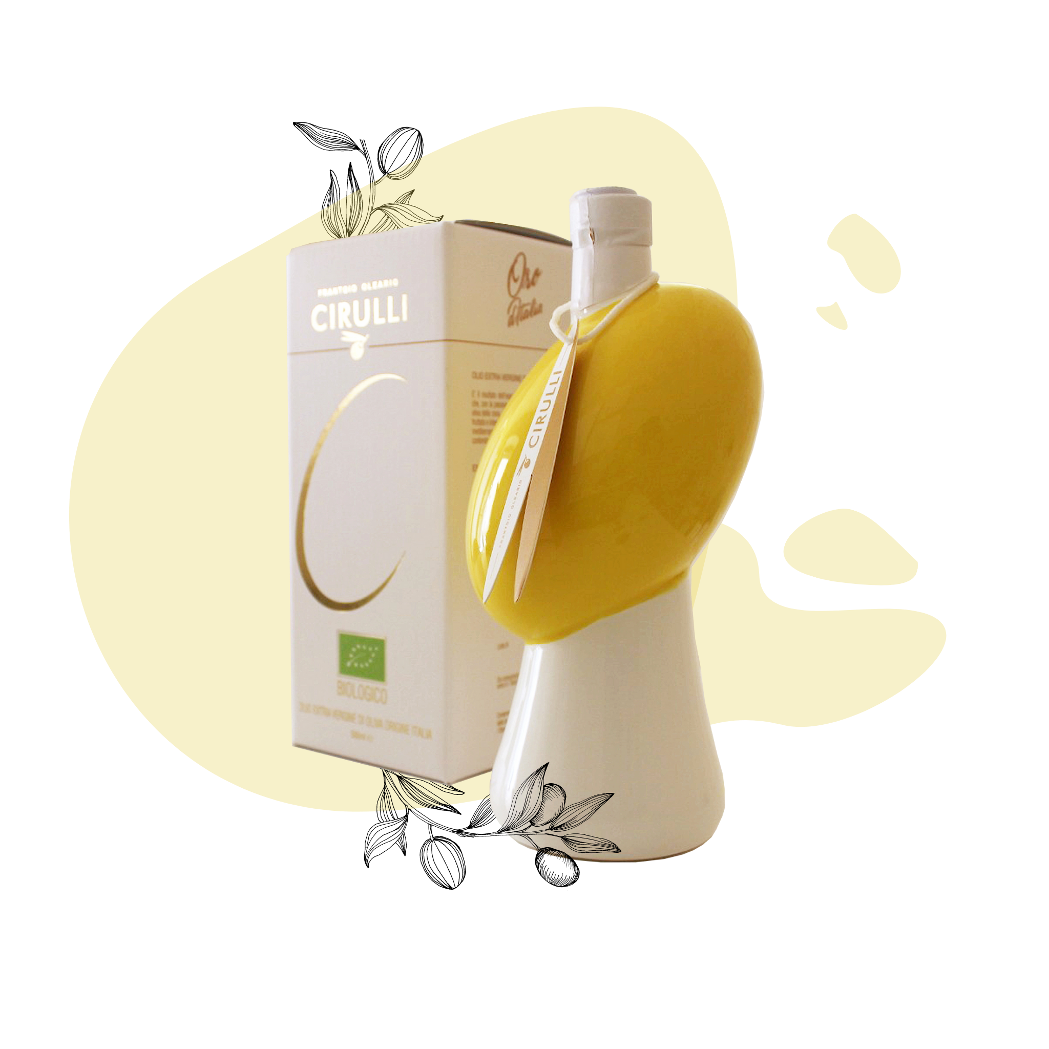 Glas Bio-Olivenöl extra vergine • 500 ml • Gelb