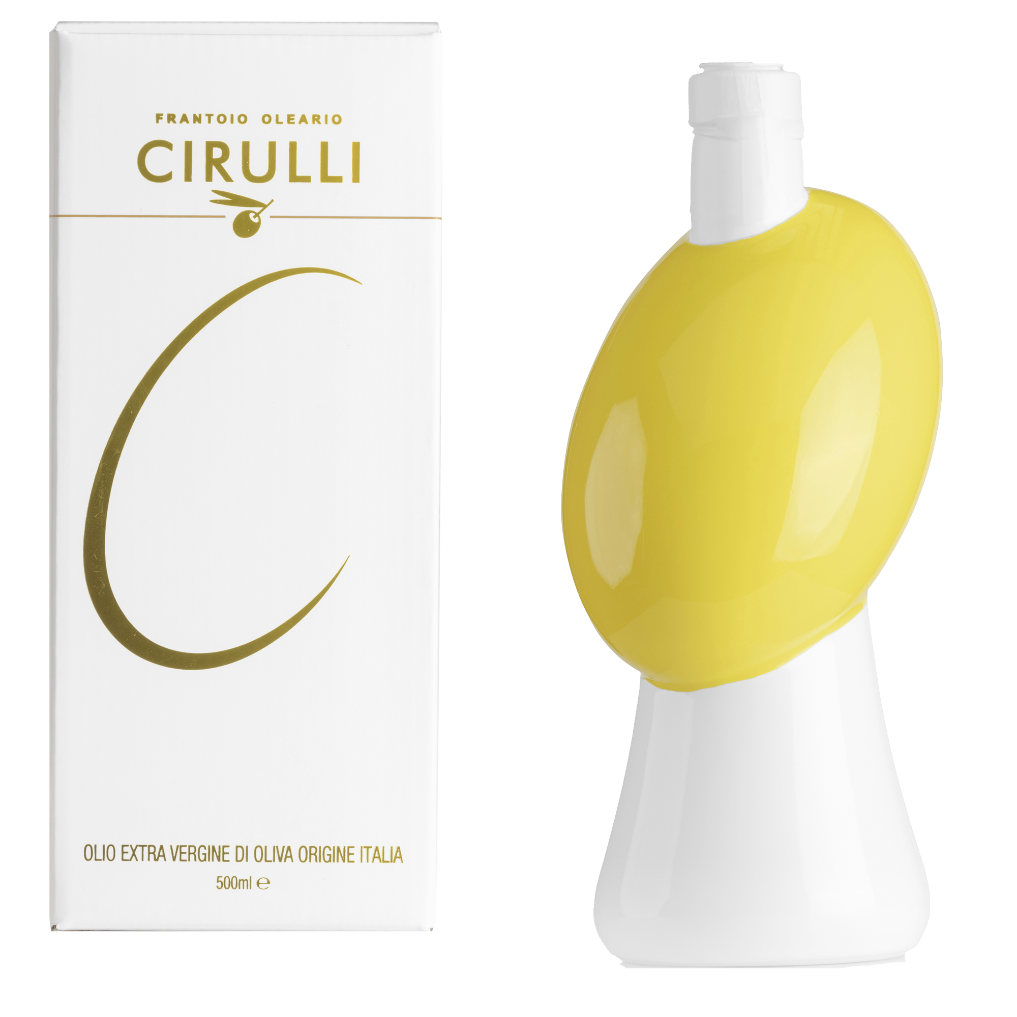 Glas mit nativem Olivenöl extra • 500 ml • Gelb