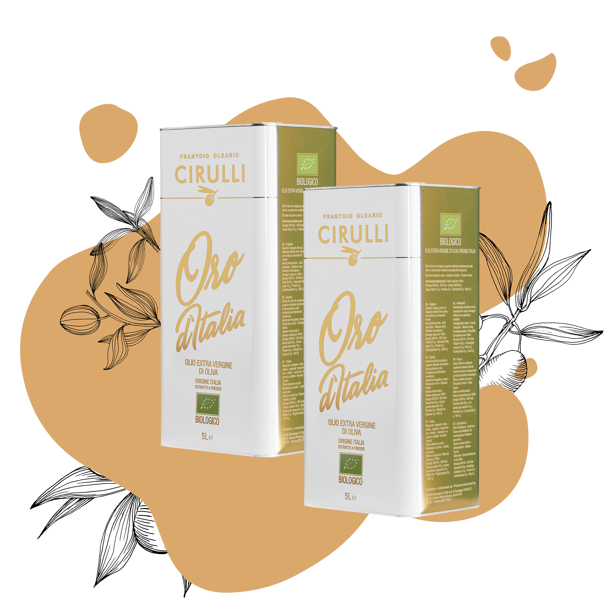2 Dosen Bio-Olivenöl extra vergine • 2 x 5 Liter