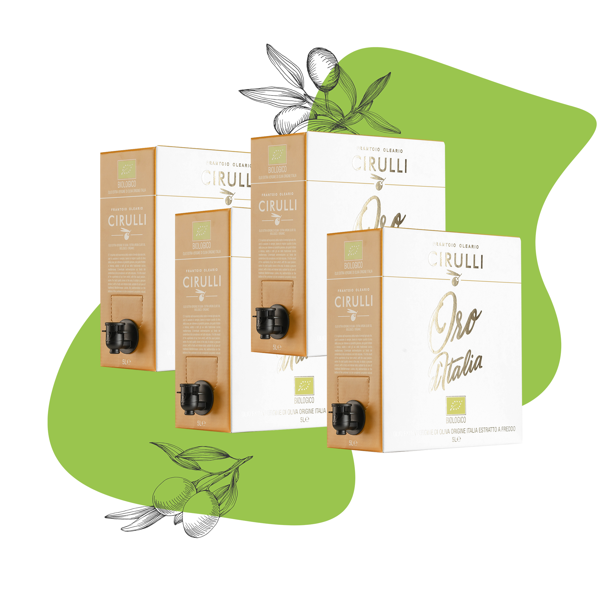 4 Bag-in-Box mit Bio-Olivenöl extra vergine • 4 x 5 Liter
