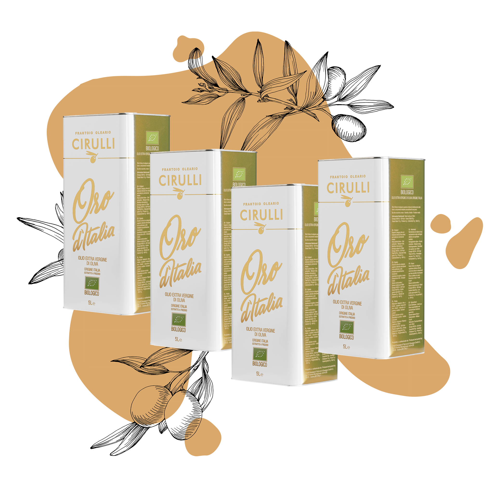 4 Dosen Bio-Olivenöl extra vergine • 4 x 5 Liter