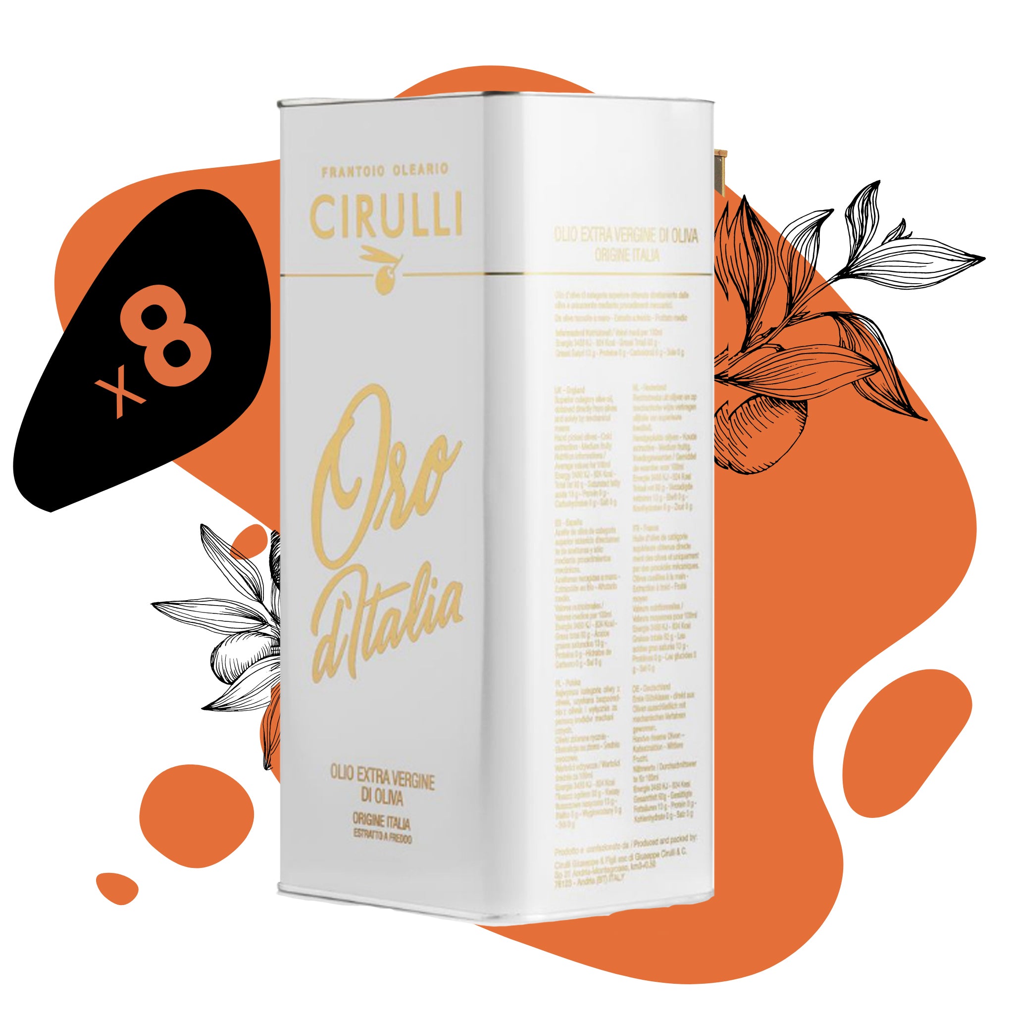 8 Dosen natives Olivenöl extra • 8 x 3 Liter