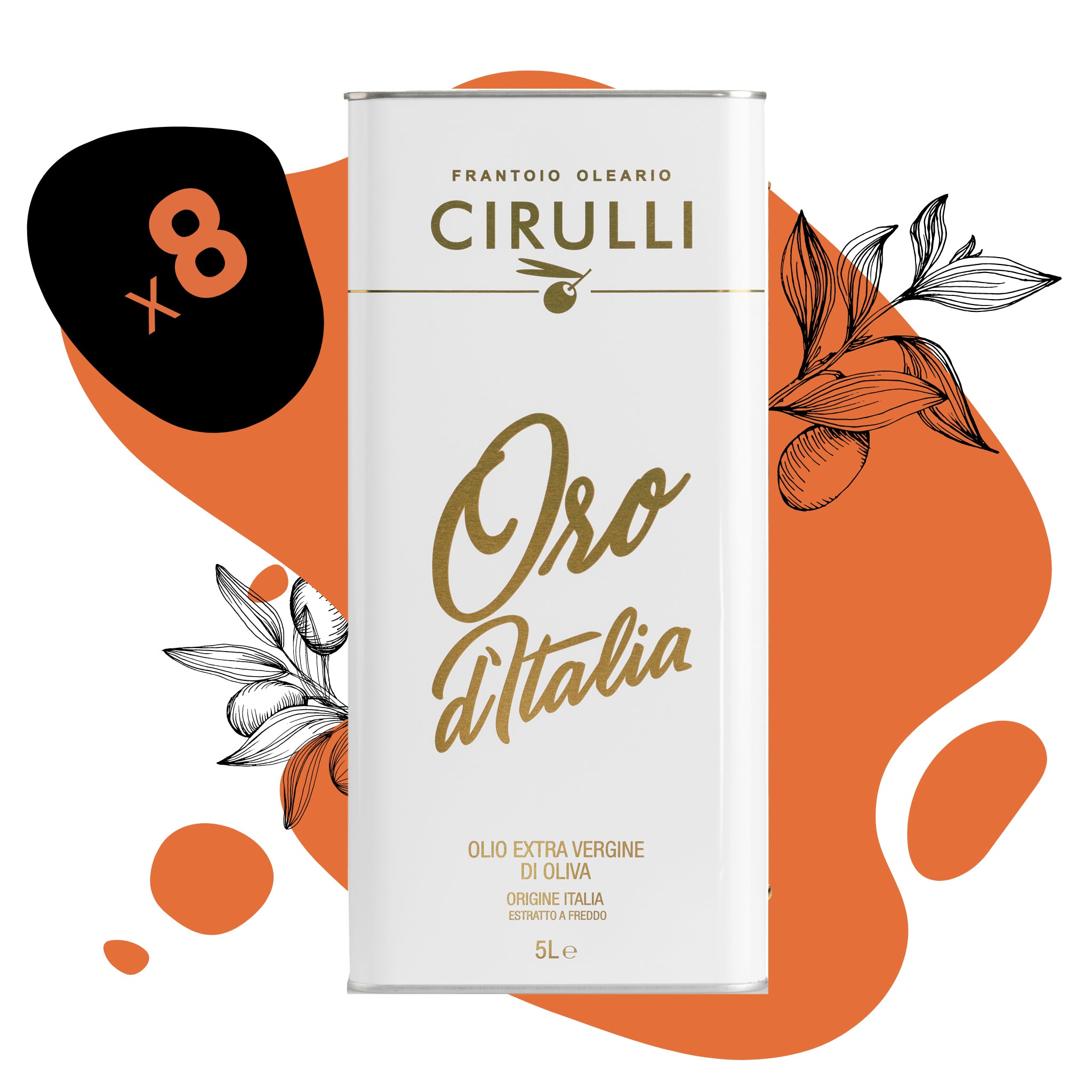 8 Dosen natives Olivenöl extra • 8 x 5 Liter