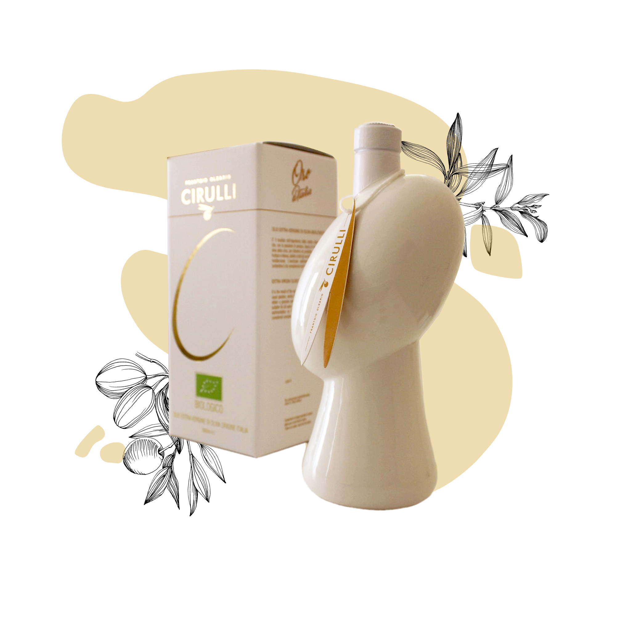 Glas Bio-Olivenöl extra vergine • 500 ml • Weiß