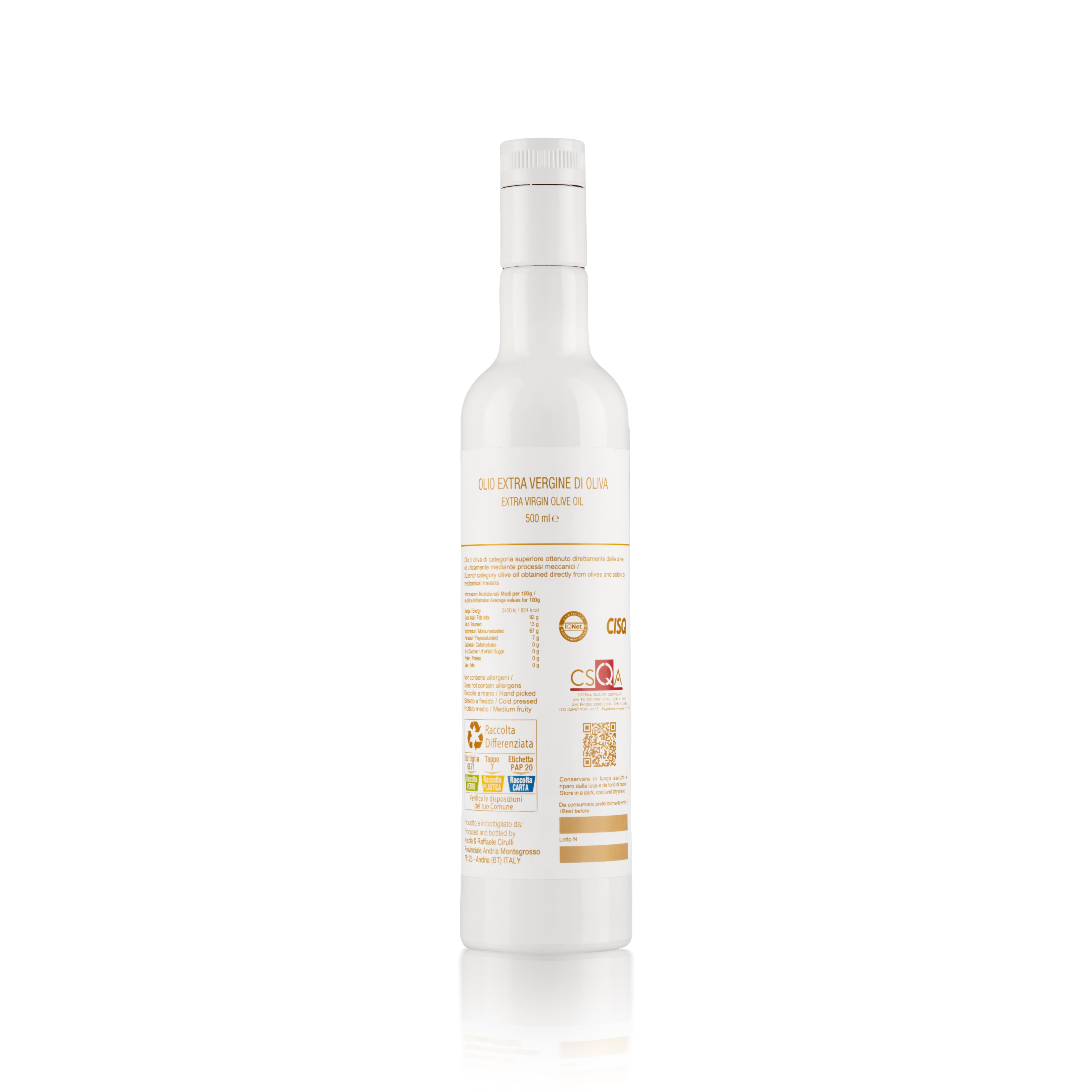 6 Flaschen Bio-Olivenöl extra vergine • 6 x 500 ml