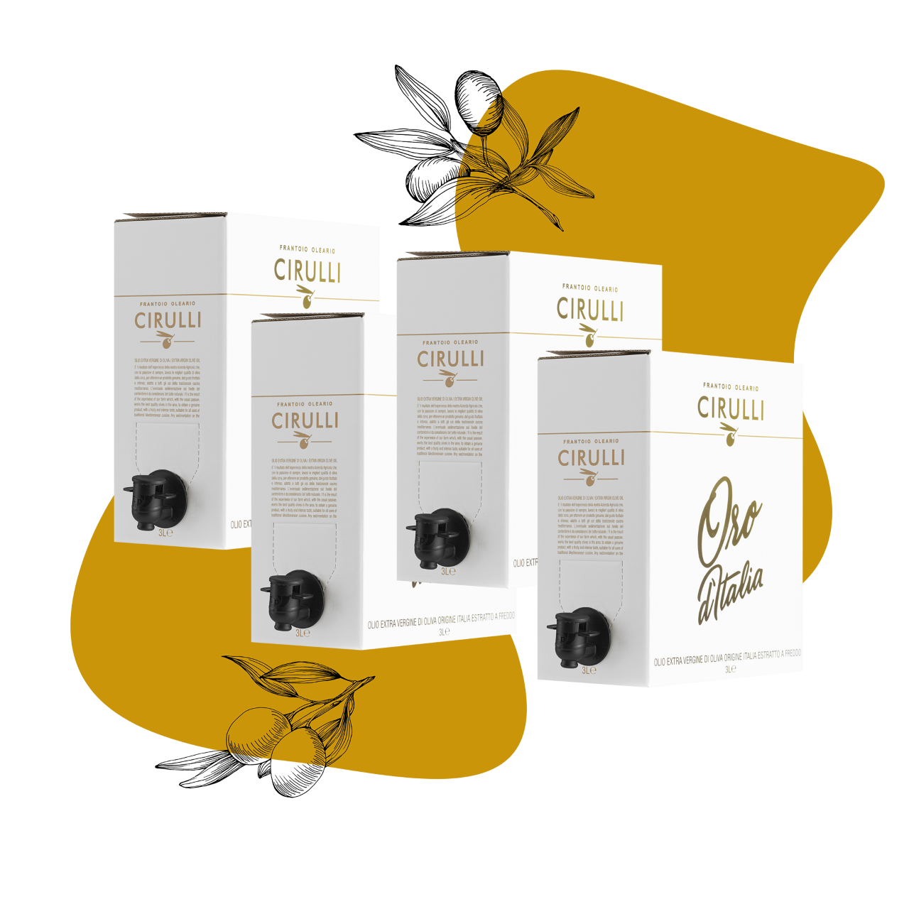 4 Bag-in-Box mit nativem Olivenöl extra • 4 x 3 Liter