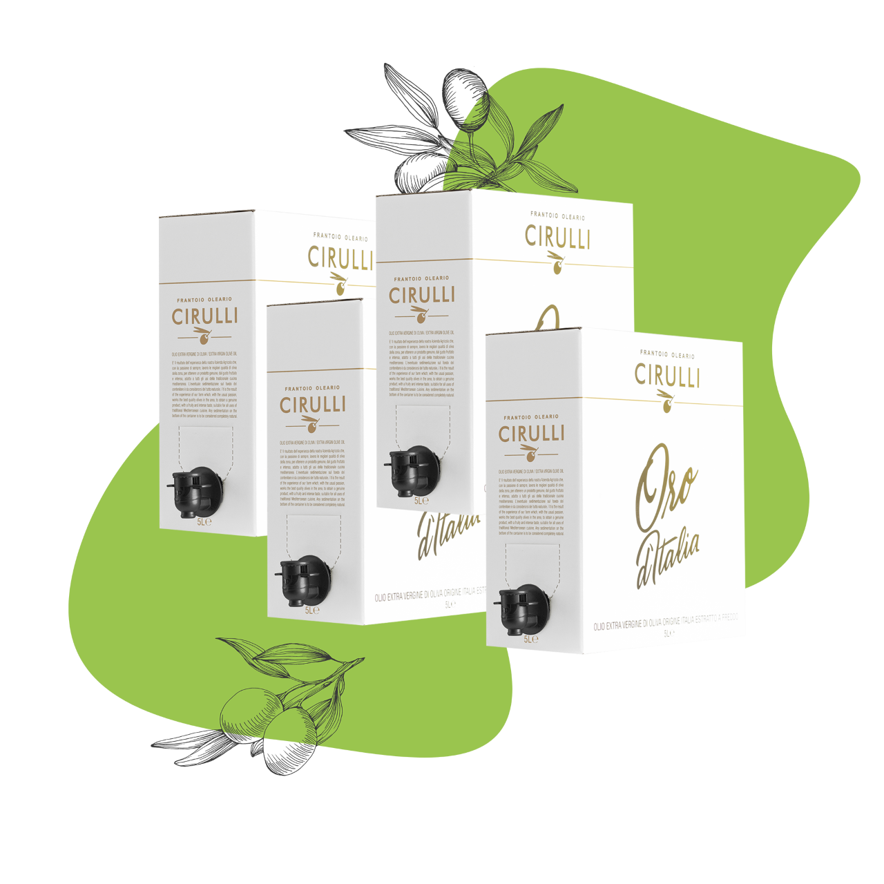 4 Bag-in-Box mit nativem Olivenöl extra • 4 x 5 Liter